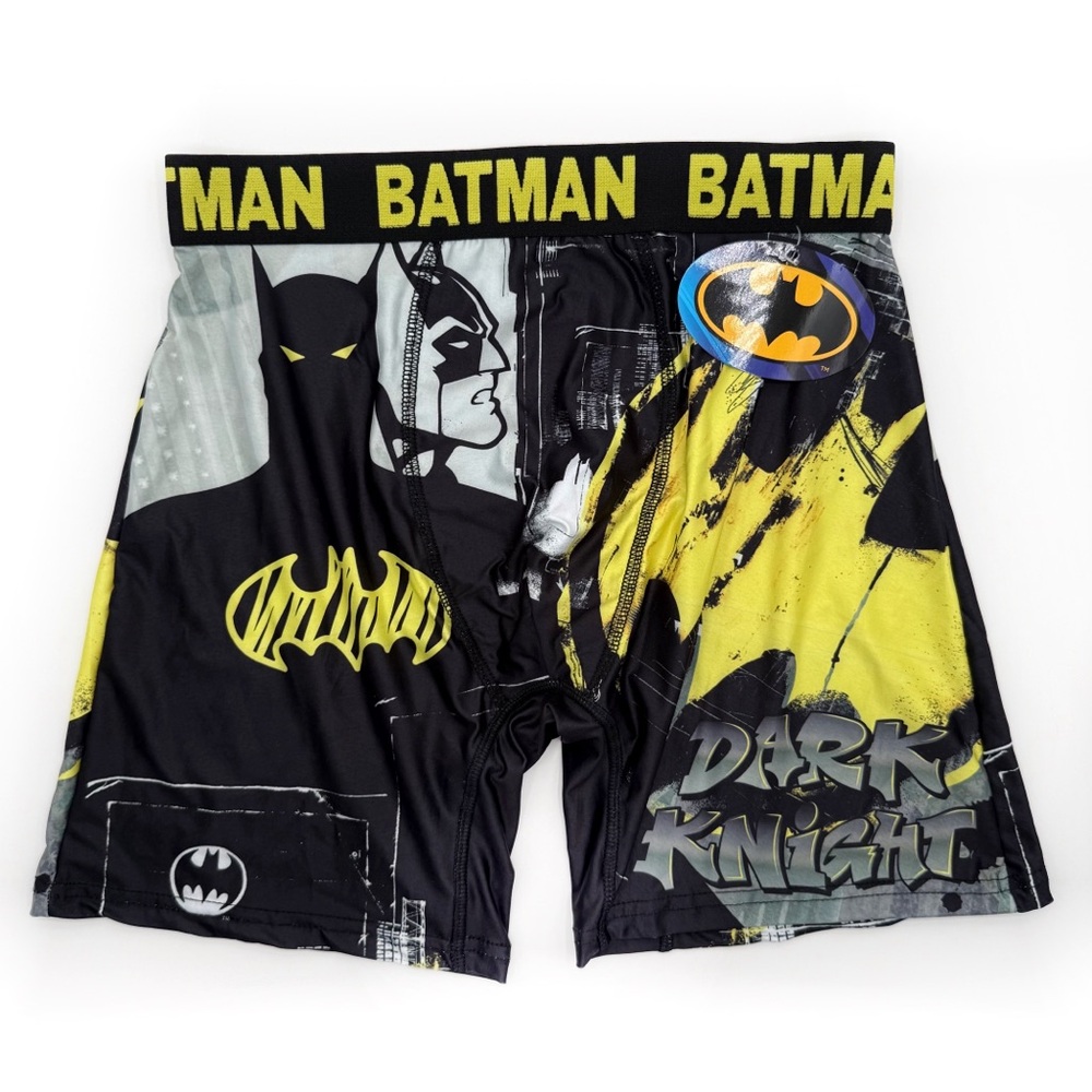 Batman Boxer Briefs Mens Small Underwear DC Comics Black Yellow Movie Cartoon